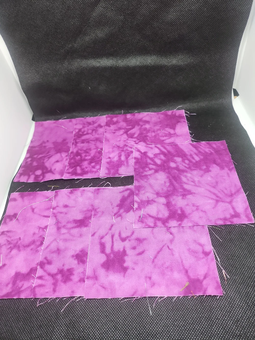 7 4.50 Inch Precut Hot Pink Tie-Dye Cotton Fabric Squares - Craft Quilting Pack